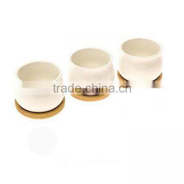Mini Flower Pots With Practical Bamboo Draining Tray