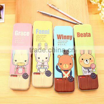 factory wholesale metal pencil case rectangular cartoon metal tin case