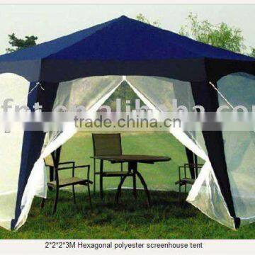 2*2*2*3M Hexagonal polyester screenhouse tent