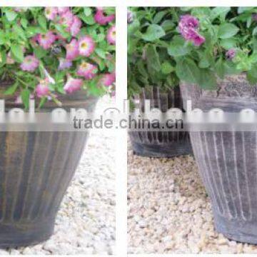 20" Floral fluted plantercheap plastic flower pots wholesale,western style flowerpots