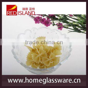 carving flower pattern glass soup bowl salad bowl