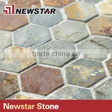 Newstar Factory Price Natural Stacked Stone Bachsplash Single Slate Mosaic photo-3