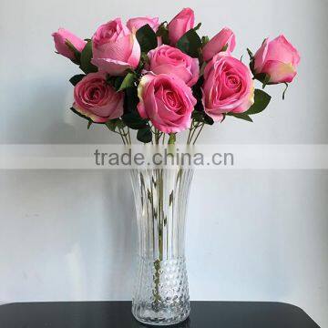 Wholesales clear crystal glass vase for wedding decoration