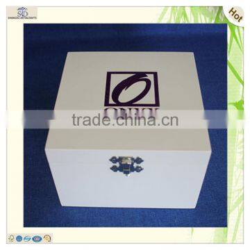 gift painted square lock paulownia wooden box