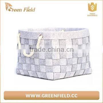 Popular customize woven felt storage basket for polyester felt firewood basket