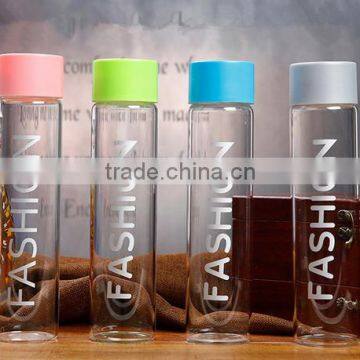 Customized 400ML borosilicate water bottle, custom voss water glass bottle water glass bottle