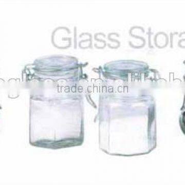 100ml mini glass jar with metal clip