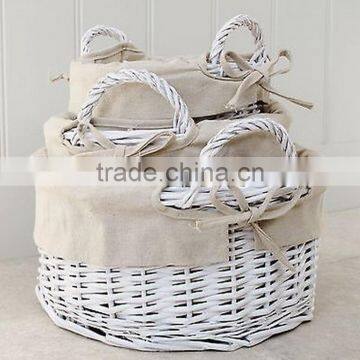 White Wicker Basket Product Type Baby Shower Gifts Used Small Wicker Shower Basket photo-2