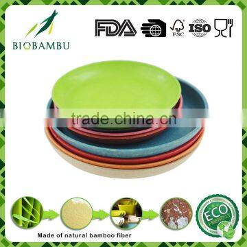 OEM available diswasher safe green lifestyle bamboo fiber serving tray