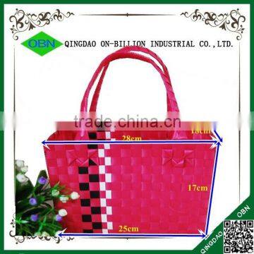 Custome Recycled Plastic Woven Shopping Tote Basket photo-3