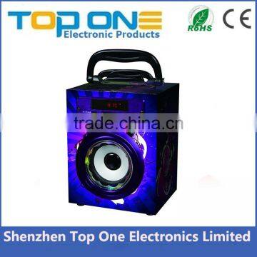 High Quality Cheap Price USB Disk TF Card FM Radio Support Portable Wooden Speaker photo-2