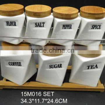 With Bamboo Lid And Sealed Ring Canister Set Kitchen Jar