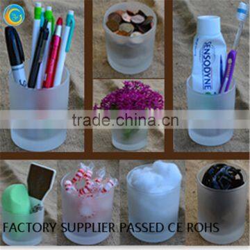 Frosted Candle Large Jar Amber Candle Jar Glass photo-4