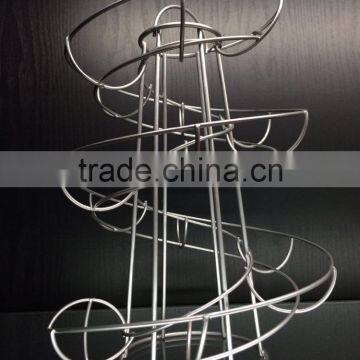 Novelty ECO-friendly Iron Wire Black Silver Metal Egg Stand Rack Spiral Egg Holder for Kitchen Storage photo-4