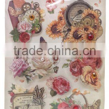 Paper 3D sticker, Hot Sale 3D Decoupage Stickers, Craft Gift Sticker for Decoration