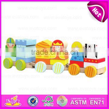 2015 Colorful Wooden Toy Blocks Train for Kids,Fashionable Children 18PCS Wooden Toy Train,Lovely Baby Wooden Toy Train W05C014 photo-2