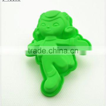 11179 Sweet girl shape cake decoration fondant silicone mold