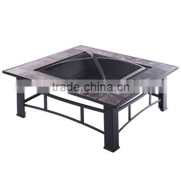 32.5 inch square slate tile table fire pit