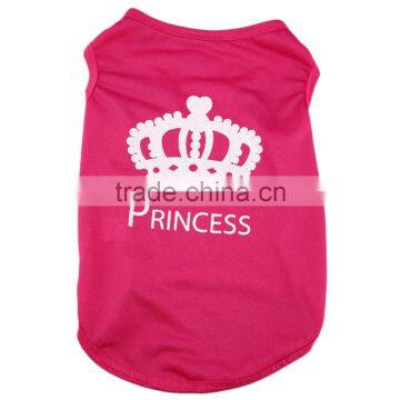 Cute Summer Small Dog Cat Pet Soft Vest Princess Crown Pattern Apparel Costumes T shirt Pet Dog Summer Breathable Clothes