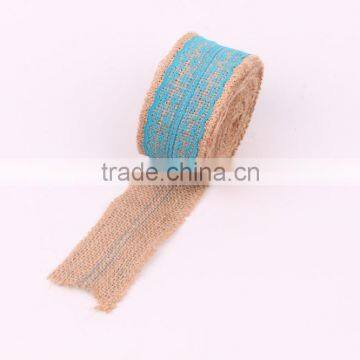 Jute Burlap Natural Hessian Ribbon With Lace Trim Wedding Rustic Vintage photo-5