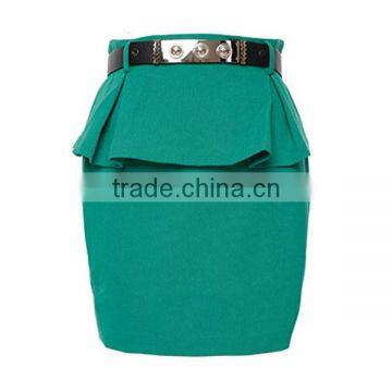 Plain/simple Pencil Women Short Skirts With Exposed Back Zip photo-2