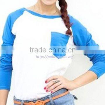 Women t - Shirt 3/4 Sleeve Raglan Baseball, 100% Cotton photo-3