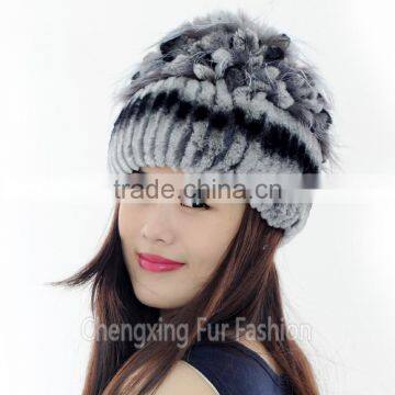 CX-C-135A Women Rex Rabbit Fur Russian Style Winter Cap