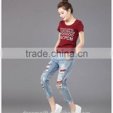 2016 New Fashion Blue Jeans Ms. Slim Female Jeans Female Beggar Hole Stretch Pencil Pants photo-3