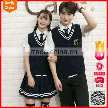 V neck sleeveless knit uniforms for school,girls school uniform,school jumpers