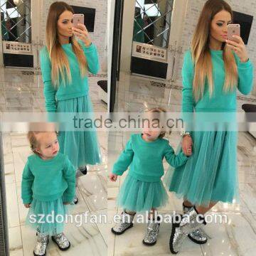 Stylish Mommy And Me Skirts Matching Pullover Sweatshirt Mommy And Baby Matching Tu Tu Dress For Girl photo-2