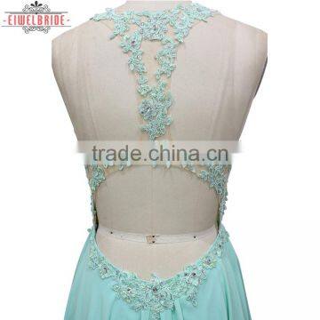 Custom Floor Length Long A Line Chiffon Evening Dress photo-3