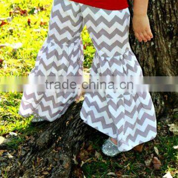 Preorder toddle kid girls grey chevron capri pants Children legging autumn flared trouses kids bell bottom trousers in stock