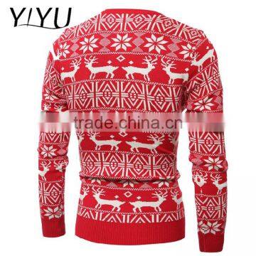 Custom Men Christmas Jumper Reindeer Long Sleeve Knitted Sweater photo-3