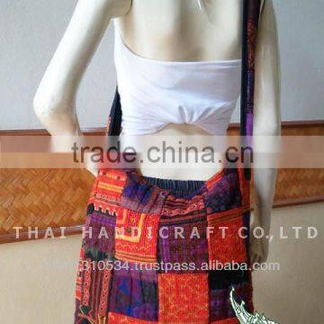 Thai Embroidered HMONG Hill Tribe Patchwork Fabric Tote Hand Bag