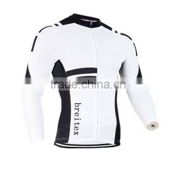 Wholesale fashion polyester breathable long sleeve cycling jersey