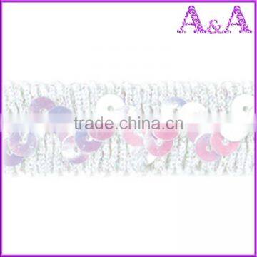 Pink and Green Wedding Dress Decorative Trim Materials Fabric Chemical Embroidery With Beads Cord Guipure Bobbin Lace photo-2