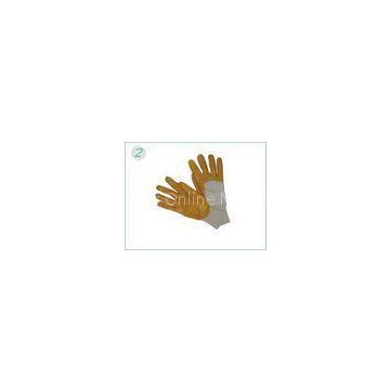 Knitted Cuff Yellow Nitrile Coating Protective Hand Gloves With Open Back