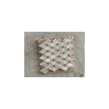 Wooden White&athens Grey Basketweave Mosaics
