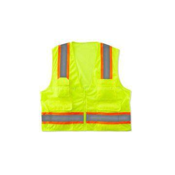 Hi Vis Safety Vest With Zipper And Pouch