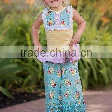 wholesale fashion children flower ruffle pant persnickety remake girl clothing