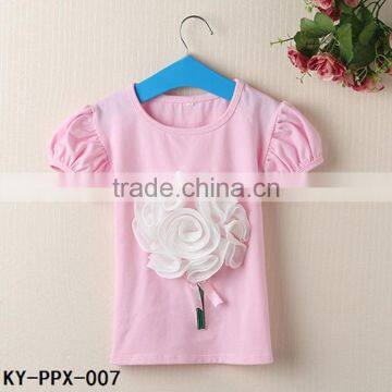wholesale nova kids girls tshirts sweet clothing with big flower China manufacturer cheap baby clothing child t shirt MC6012104