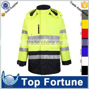 High Visibility Waterproof Reflective Safety Wear Uniform Winter Jacket
