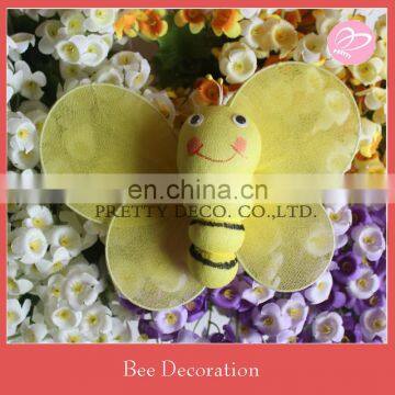 Yellow with smile face style stuffing bee decoration