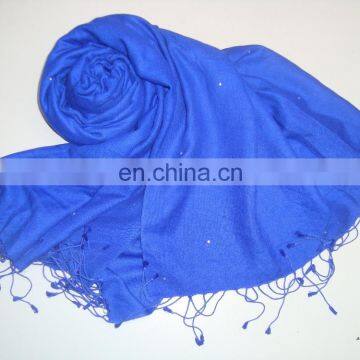 Plain/solid Pashmina scarves with Crystals