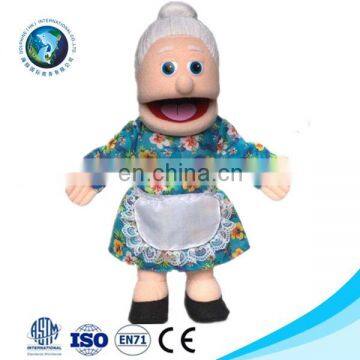 Cheap custom plush soft kids baby toy stuffed sex rag doll wholesale cute cartoon funny plush grandmother hand puppet