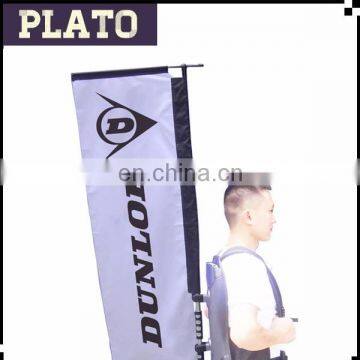 running backpack flag for show rectangle flag banner for advertising