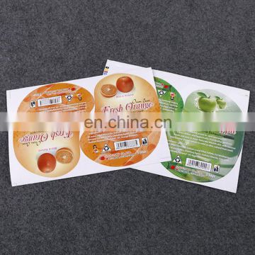 Customized cheaper price Special shaped detergent cleaning PVC self adhesive stickers for market fruit label