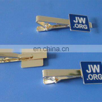 JW. ORG engraved enamel logo metal tie clip for wholesale