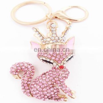 Lovely Fox Shaped Metal Keychain For Bag Pendant Key Ring With Chain