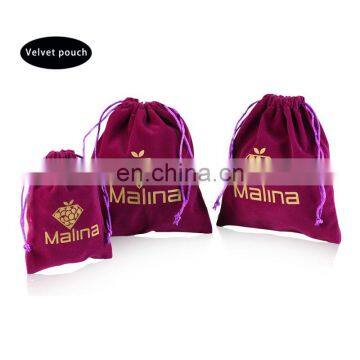 Recyclable Feature and Drawstring Sealing & Handle high quality velvet bags pouch